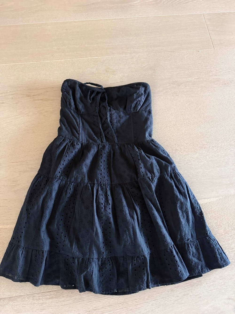 Edikted Black Eyelet Tiered Mini Skirt